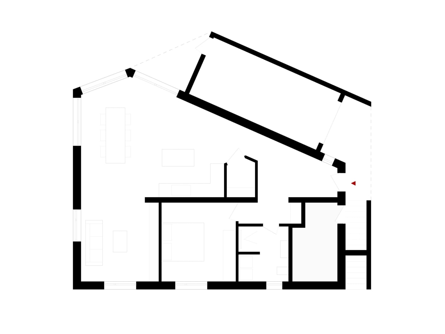 Grundriss des Erdgeschosses eines Hauses