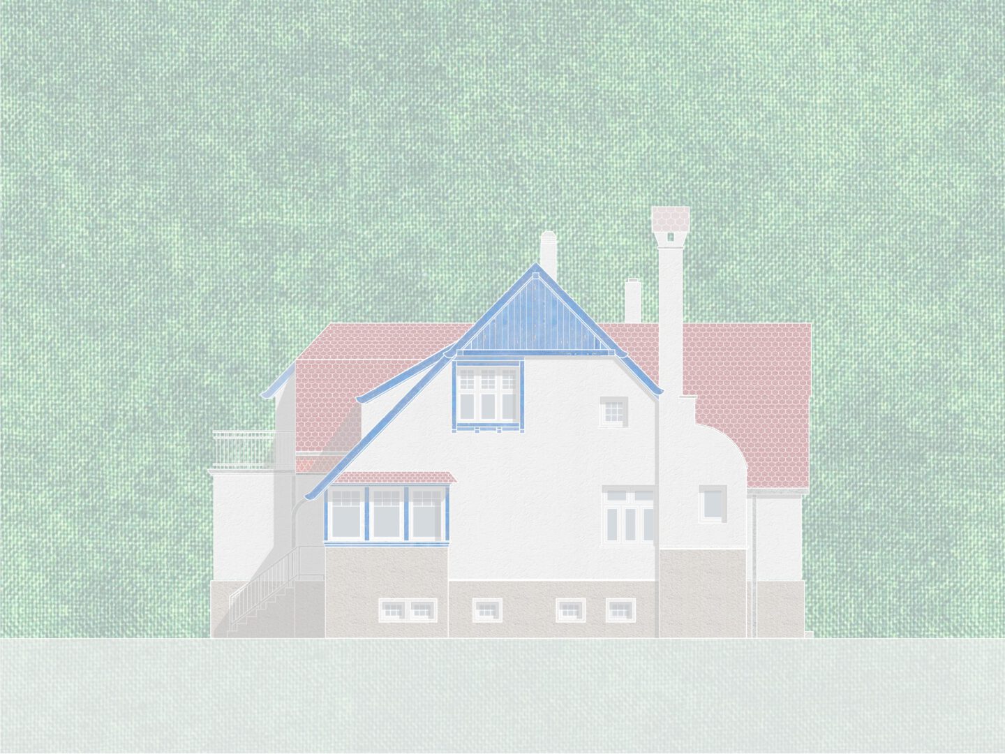 grafische Darstellung einer Villa