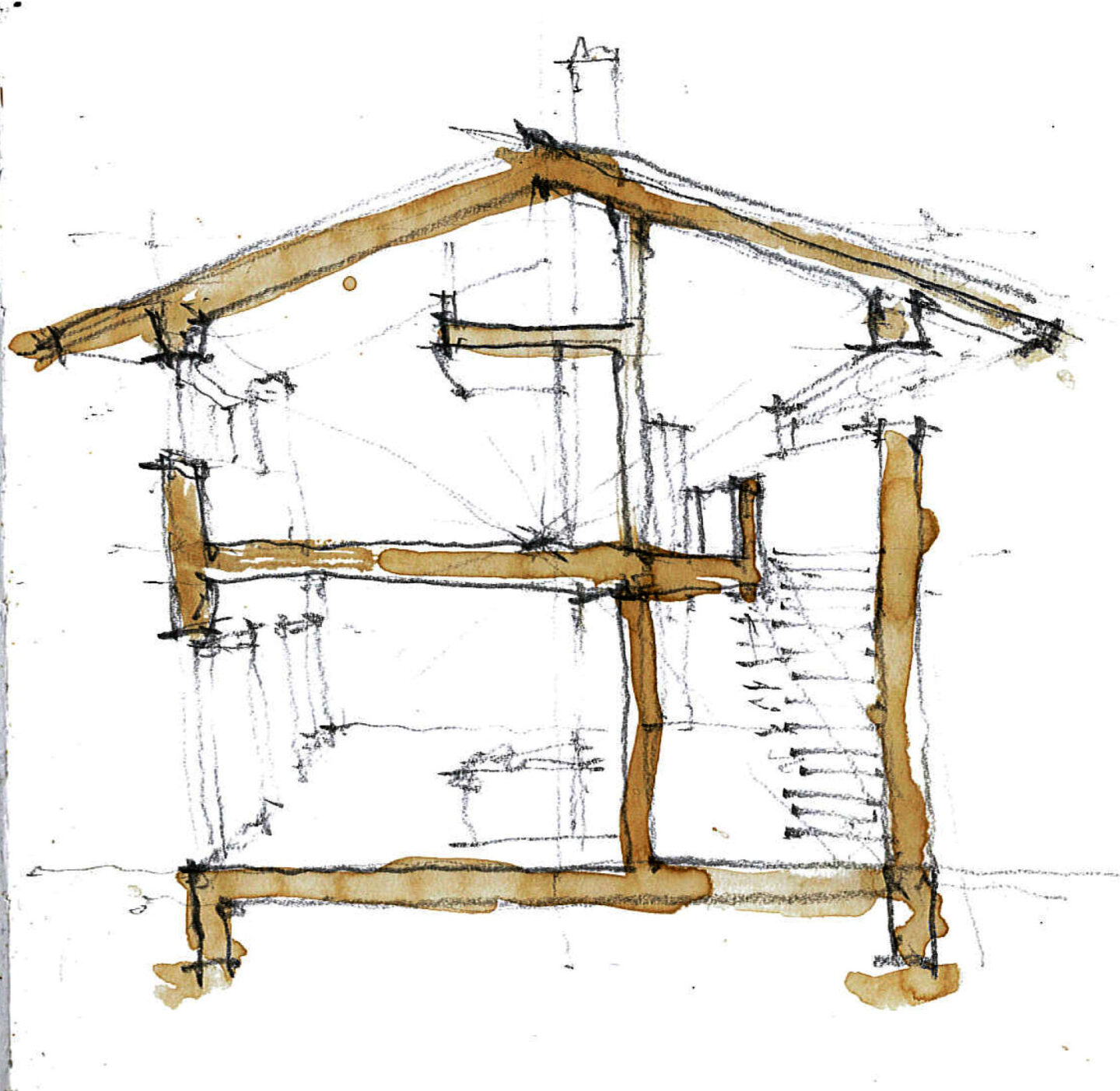 Zeichnung zur Konzeptdarstellung eines Hauses