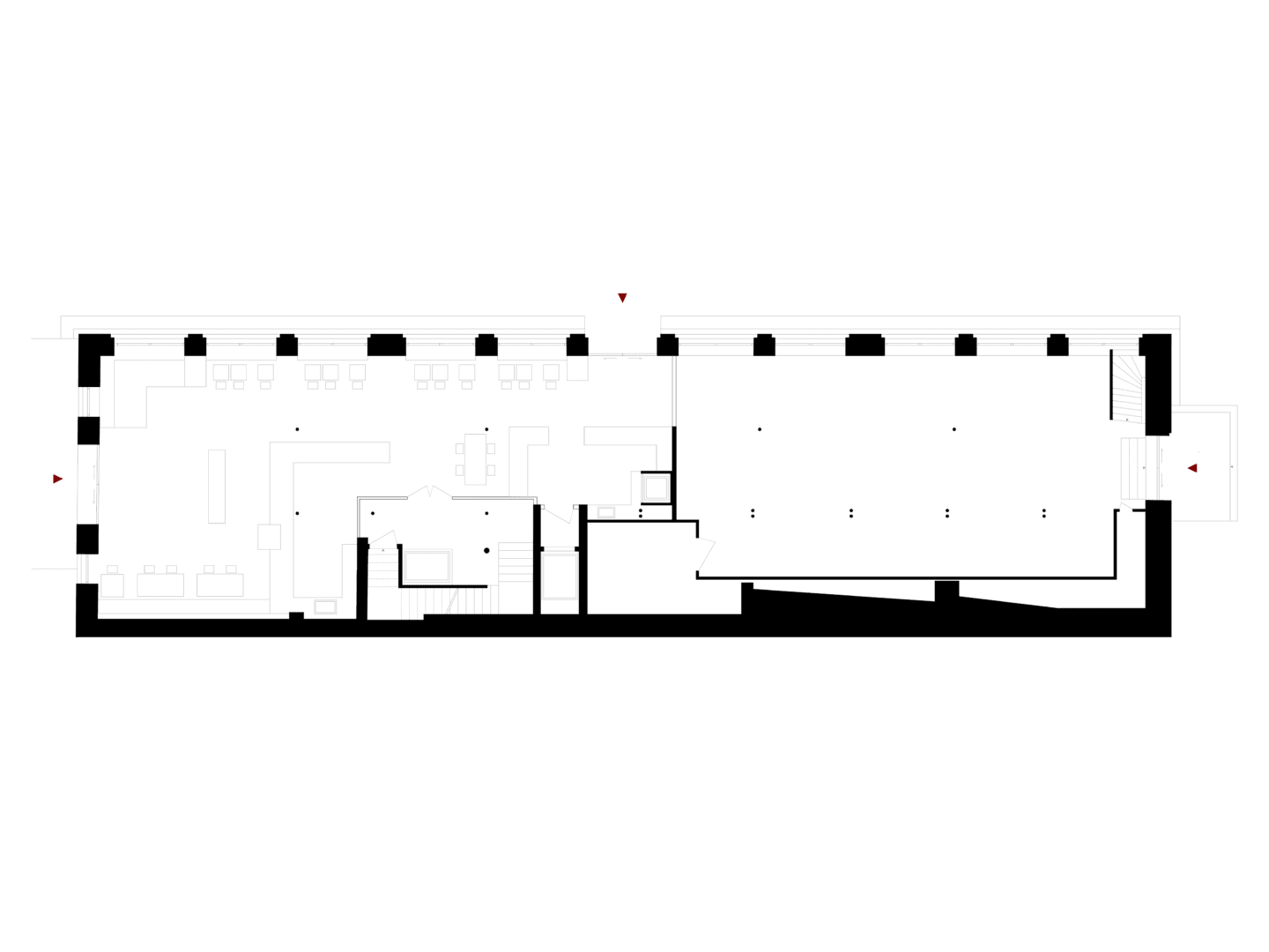 Grundriss des Erdgeschosses des Alten Schulhauses in der Dachauer Altstadt