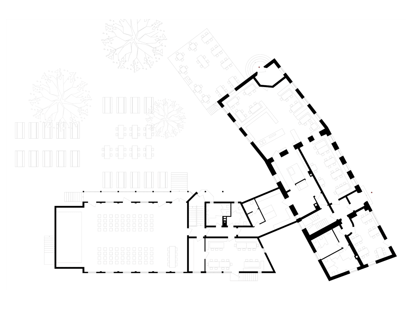 Grundriss des Traditionsgashauses Drei Rosen am Fuße der Dachauer Altstadt